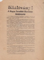 Kiáltvány ! - A Magyar Forradalmi Bizottmány határozata.  [A 25 pont]
