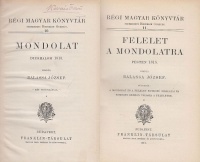 (Somogyi Gedeon) - Balassa József (kiadta) : Mondolat - Dicshalom 1813.