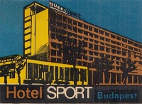 Hotel Sport. Budapest. [Népstadion]  (Bőröndcímke)
