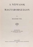 Balogh Pál : A népfajok Magyarországon. 