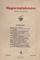 Ortutay Gyula (szerk.) : Magyarságtudomány 1935-1937