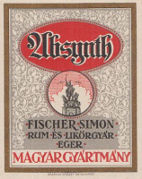 Absynth - Fischer Simon Rum és Likörgyár. Eger.