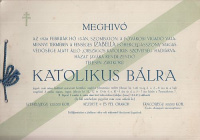 Meghivó Katolikus Bálra. 1926. febr. 13. - Fővárosi Vigadó.