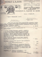 Számla. Morz Lajos Elektrotechnikai és Műszaki Vállalata. 1939. - Az 