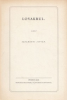 Széchenyi István : Lovakrul. /Reprint kiadás/