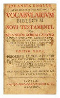 Knoll, Johannis : Vocabularium Biblicum Novi Testamenti… 