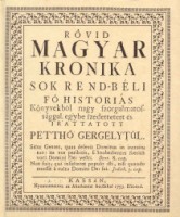 Petthő Gergely : Rövid magyar krónika (Reprint kiadás)