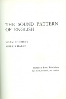 Chomsky, Noam - Halle, Morris : The Sound Pattern of English