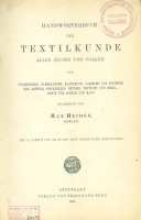 Heiden, Max : Handwörterbuch der Textilkunde aller Zeiten und Völker