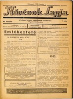 Kávésok Lapja -  A Budapesti Kávésok Ipartestületének hivatalos lapja, XIX. évf. 1-24. sz. 1943. jan. 1.- 1943. dec. 15.