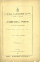 Schafarzik Ferenc, Dr. : A Cserhát piroxén-andezitjei - Petrografiai és geologiai tanulmány