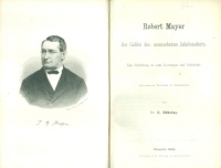Dühring, Eugen : Robert Mayer der Galilei des neunzehnten Jahrhunderts. 
