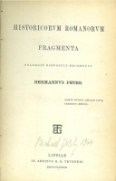 Hermann, Peter : Historicum Romanorum Fragmenta