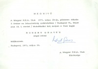 Meghivó (Robert Graves által aláírt) - A Magyar P.E.N. Club (...) klubdélutánt tart, melyen a Club tagjai Robert Graves angol íróval találkoznak.
