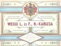 Weiss L. és F., N.- Kanizsa Könyvnyomda Könyvkötészet [Reklámkártya]