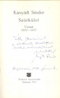 Kányádi Sándor : Szürkület. Versek 1970-1977. 