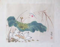 080.    WANG SHEN SHENG (Wang Shen-sheng) : (Lotus and Hummingbird.)
