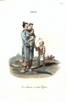 154.     Unknown engraver : Chine. Une bonne et deux enfans.  (Housemaid with Two Children.)