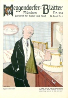 Meggendorfer-Blätter. Zeitschrift für Humor und Kunst. 74. Band 1908.  (1908-as komplett évfolyam bekötve)