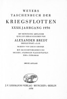 Bredt, Alexander (herausg.) : Weyers Taschenbuch der Kriegs-flotten XXXII. Jahrgang 1938