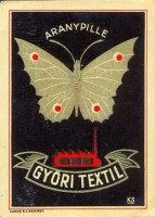 1056. Aranypille (termékcímke) – Győri Textil.