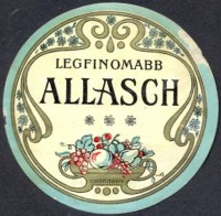 1049. Legfinomabb Allasch (italcímke) – ismeretlen gyártó.