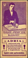 0850. Rigler József Ede Papírnemű Gyár Rt., Budapest – Adria előrendezők…