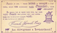 0386. Franck kávépótlék – Franck Henrik és Fiai Rt., Budapest.