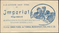 0497. Imperial fügekávé – Dikk Fidél és Társa, Budapest.
