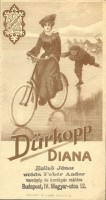 0223. Dürkopp Diana – Hollub János utóda Fehér Andor Varrógép és kerékpár raktára, Budapest. 