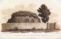 Reste eines Türkischen Bades in Fünfkirchen / Török fürdő maradványa Pécsett [1840 körül]