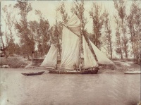129.     UNKNOWN - ISMERETLEN : [Sailboat on the Lake Balaton], cca.1890.