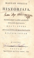 Gebhardi Lajos Albert : Magyar Ország históriája II. kötet (töredék)