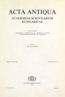Ritoók, Zsigmond (redigit) : Acta Antiqua Academiae Scientiarum Hungaricae. Tomus XXXVIII, fasciculus 4.