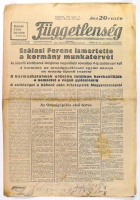 Függetlenség 1944. okt. 19.  – Szálasi Ferenc ismertette a kormány munkatervét.