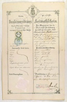 Kétnyelvű honbizonyítvány, Heimathschein  -  Pozsony-Pressburg.  (1860)