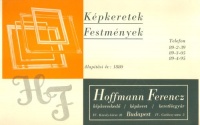 Hoffmann Ferencz  Képkeretek - Festmények (reklámlap)
