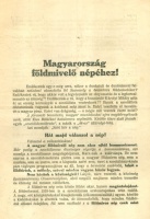 Magyarország földmivelő népéhez! (A Keresztény Kisgazda-, Földmíves- és Polgári Párt választási programja a '30-as évekből) 