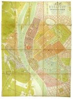 Budapest legujabb térképe - az utczák megnevezésével, házszámokkal és a Fővárosi Építőtanács által meghatározott szabályozási-vonalakkal.