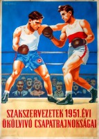 055. Szakszervezetek 1951. évi ökölvívó csapatbajnokságai. [Sport plakát.]<br><br>[Trade-Unions 1951 boxing team championships.] [Sport poster.]
