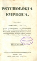 Verner, Josephus : Psychologia Empirica