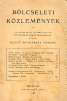 Bölcseleti Közlemények 10. - 1944.