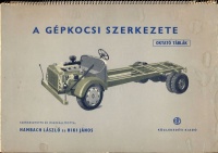 051.   HAMBACH LÁSZLÓ - HIKI JÁNOS:  : A gépkocsi szerkezete (oktató táblák). [könyv]<br><br>[The structure of the car. Teaching plates].<br>[book in Hungarian]