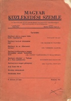 084.   Magyar Közlekedési Szemle III. évfolyam 3-4 szám. [folyóirat]<br><br>[periodical]  : 