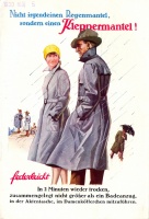 100.   Nicht irgendeinen Regenmantel, sondern einen Kleppermantel. [reklámfüzet német nyelven]<br><br>[Kleppermantel raincoat advertising brochure in German].  : 