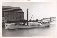 256. [A Budapest nevű Mahart Duna-tengerjáró motoros hajó a csepeli Szabadkikötőben]. [amatőr fotó]<br><br>[Danube-seafarer „Budapest” at Csepel „Szabadkikötő” dock, Mahart Hungarian Shipping Co.] : 