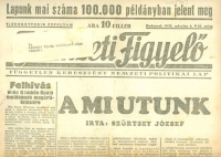 Nemzeti Figyelő - Független keresztény nemzeti politikai lap, XII. évf./10. sz., 1938. március 6.