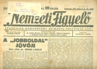 Nemzeti Figyelő - Független keresztény nemzeti politikai lap. 1937 július 4.