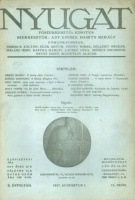 Ignotus (főszerk.) : Nyugat X. évfolyam, 15. szám. 1917. augusztus 1.