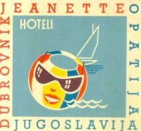 Hoteli Jeanette - Dubrovnik, Opatija, Jugoslavija  [Poggyász cimke]